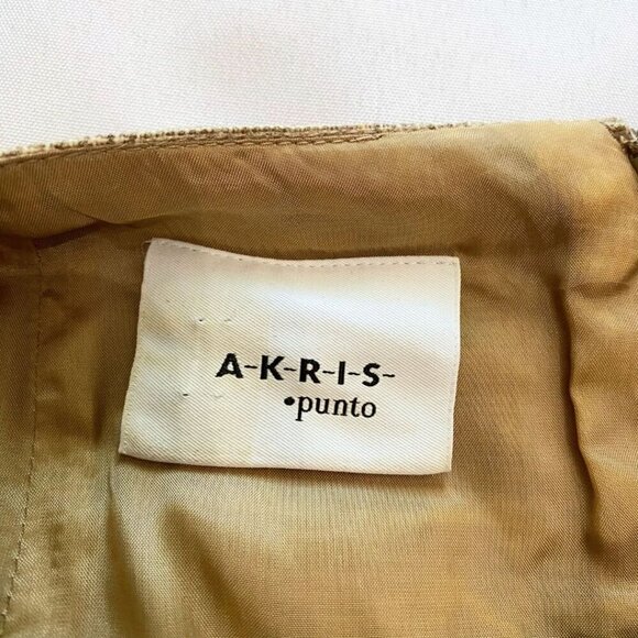 AKRIS PUNTO BROWN TAN 100% WOOL CHECK SLEEVELESS SHEATH MINI DRESS - 6 - Picture 6 of 10